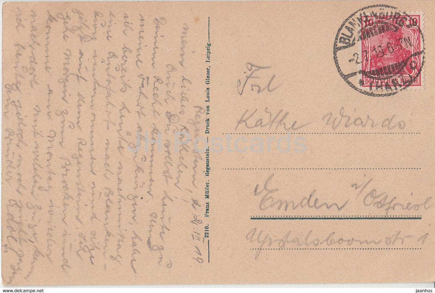 Regenstein bei Blankenburg am Harz - 2210 - old postcard - 1919 - Germany - used