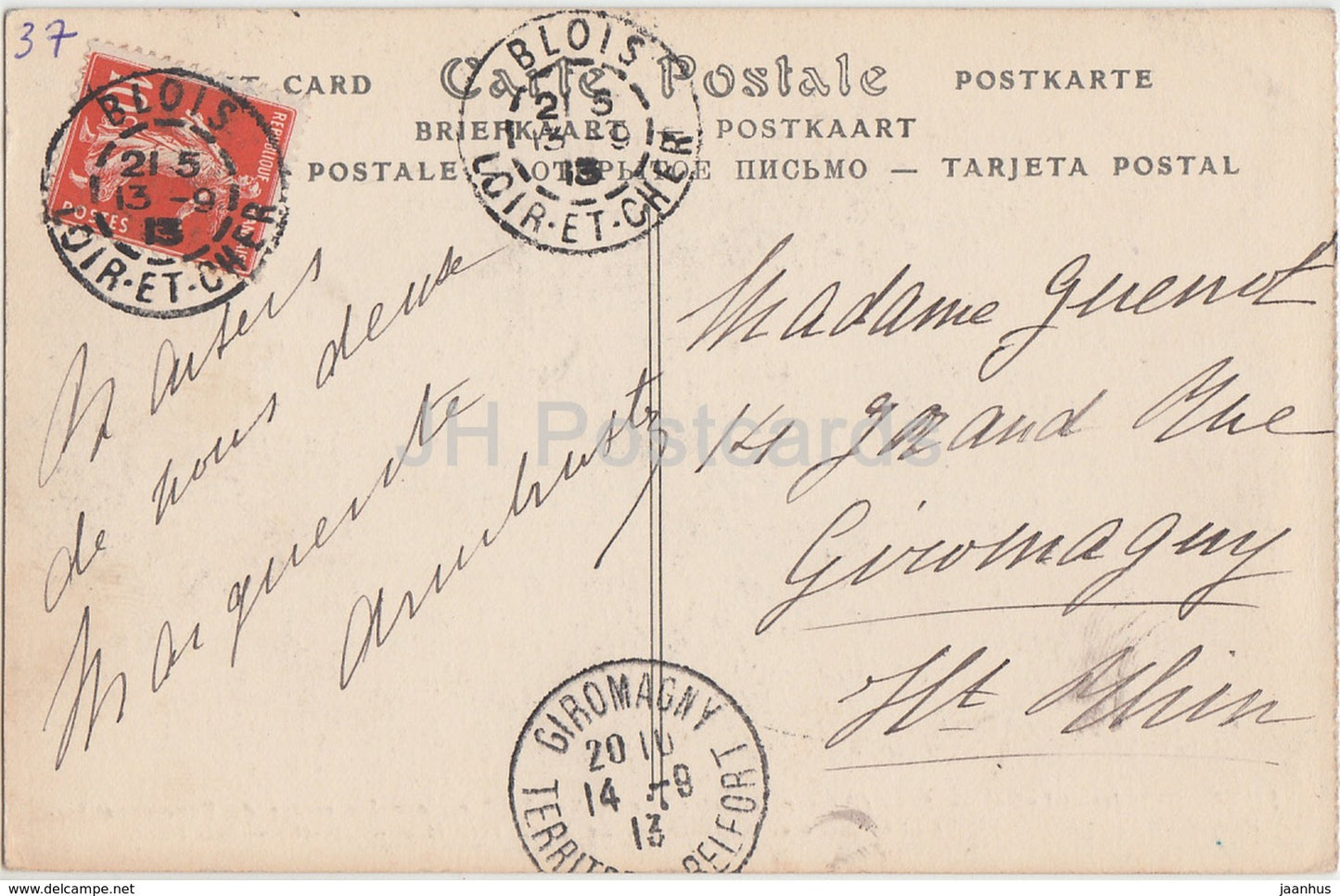 Luynes - Chateau - construit - church - castle - old postcard - 1913 - France - used