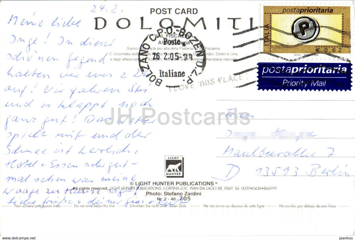 La Val Fiscalina - Das Fischleintal - 2005 - Italy - used