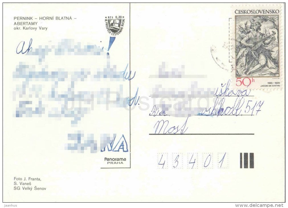 Pernink - Horni Blatna - Abertamy - near Karlovy Vary - Czechoslovakia - Czech - used - JH Postcards
