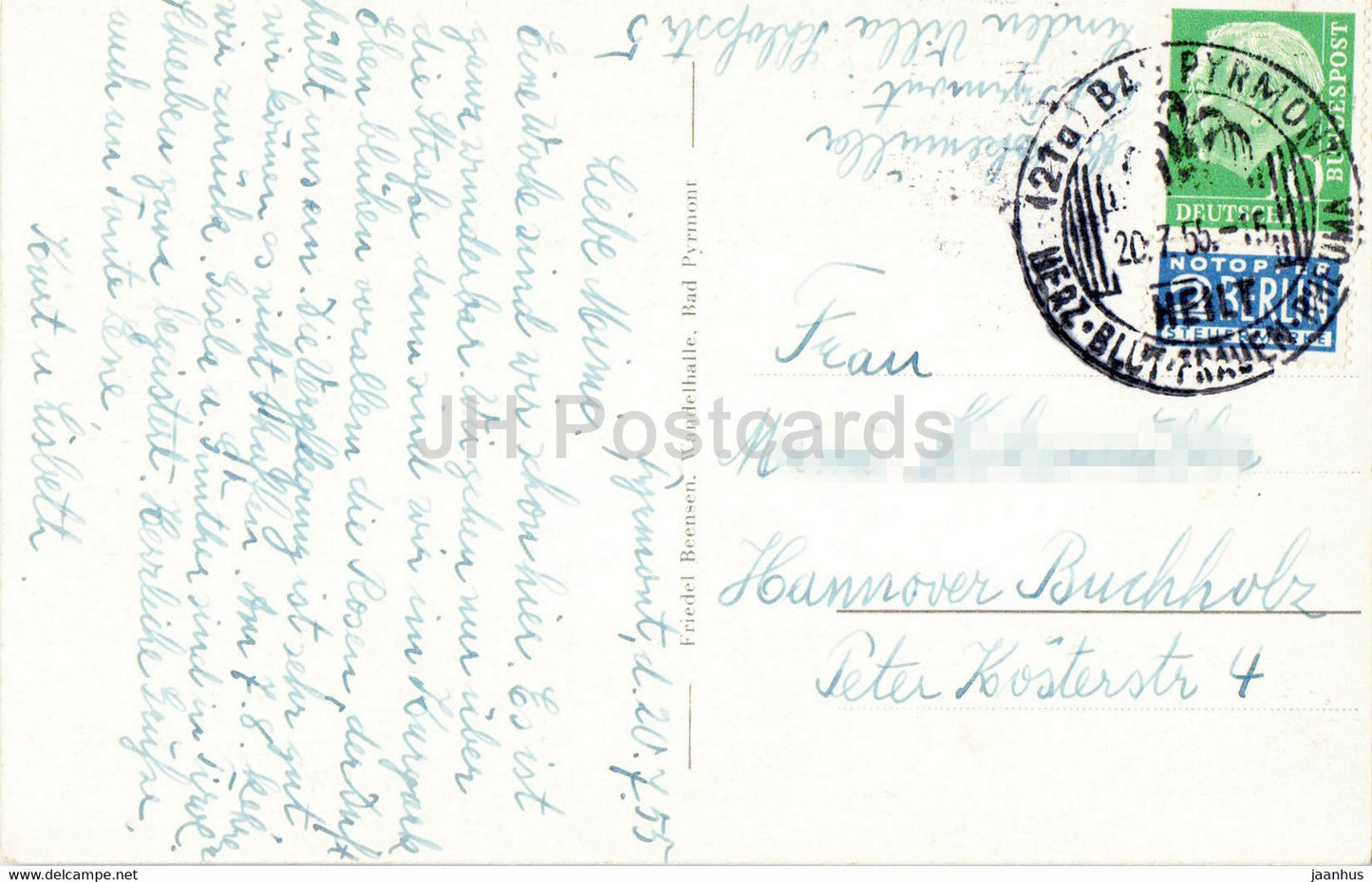 Bad Pyrmont - Im Kurpark - Schwan - Vögel - alte Postkarte - 1955 - Deutschland - gebraucht