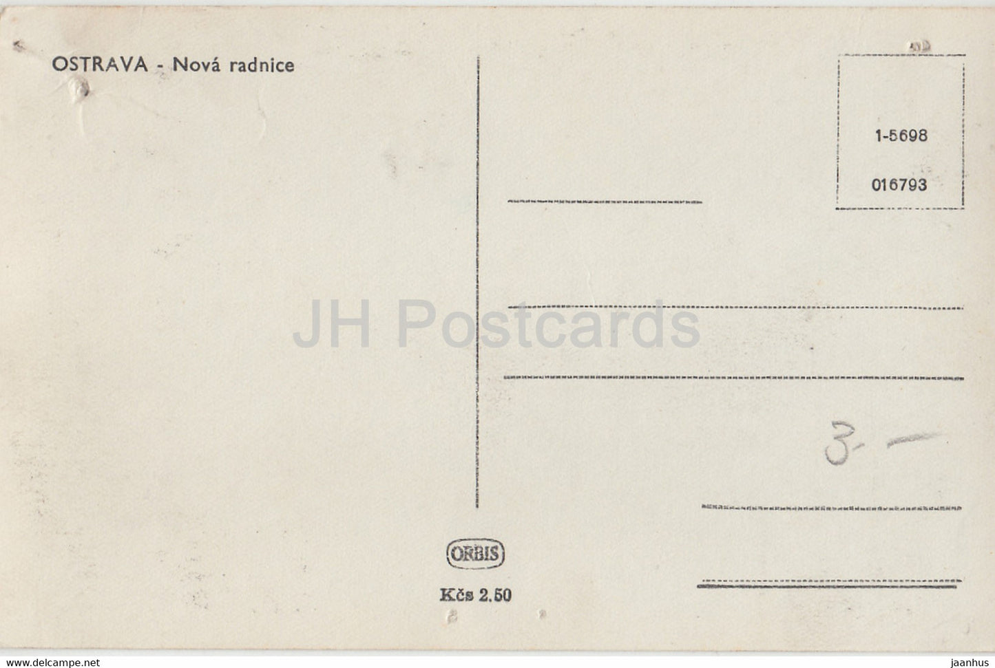 Ostrava - Nova Radnice - alte Postkarte - Tschechoslowakei - Tschechische Republik - unbenutzt