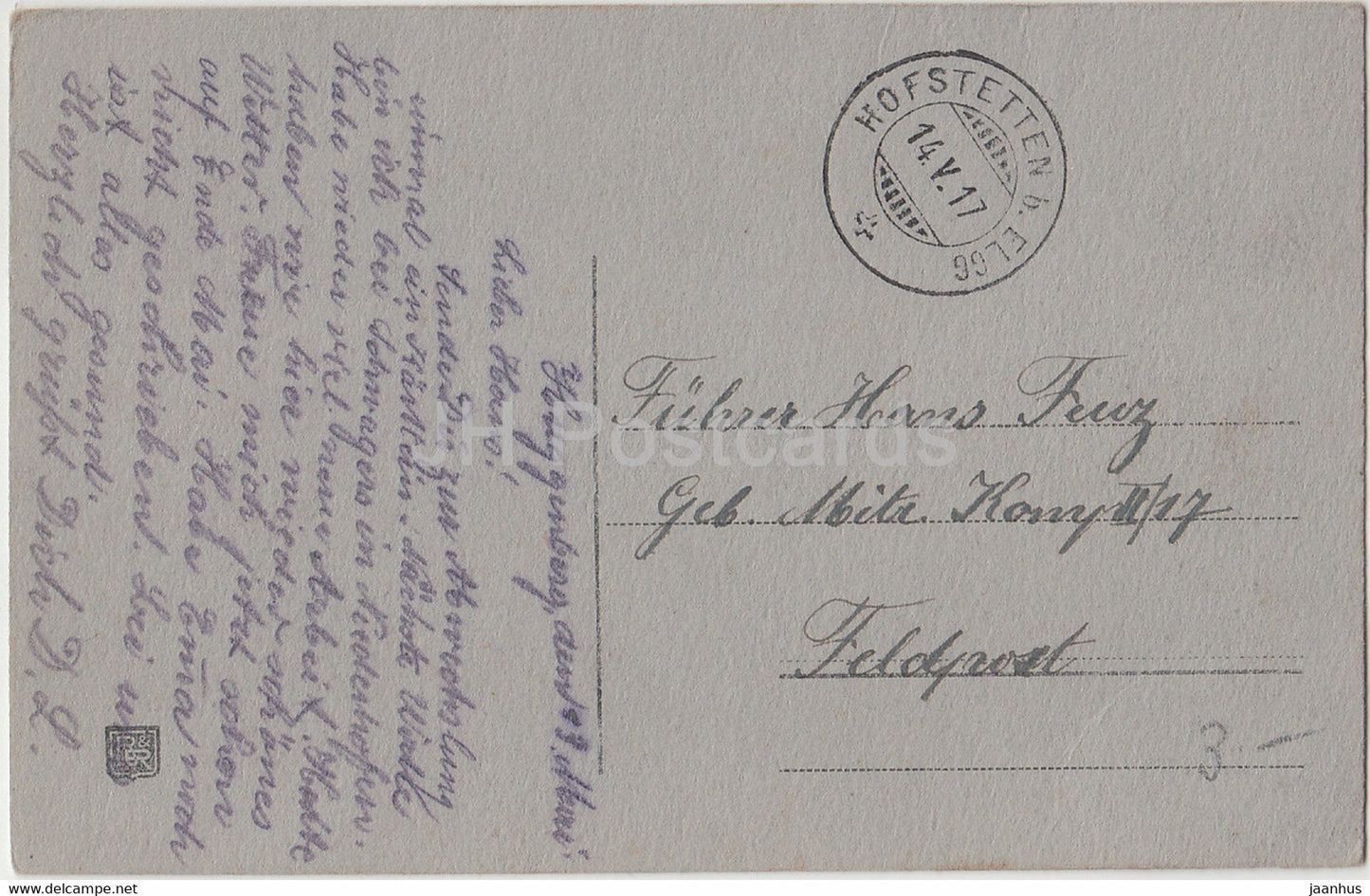 carnation - flowers - illustration - old postcard - 1917 - used