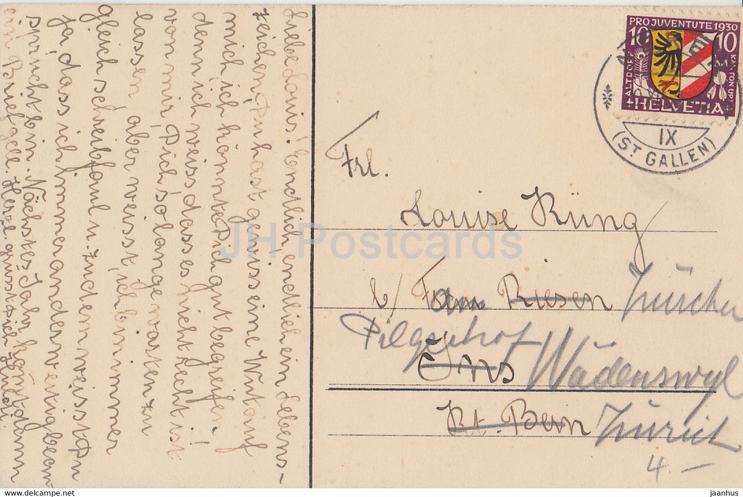 roses rouges - fleurs - carte postale ancienne - occasion