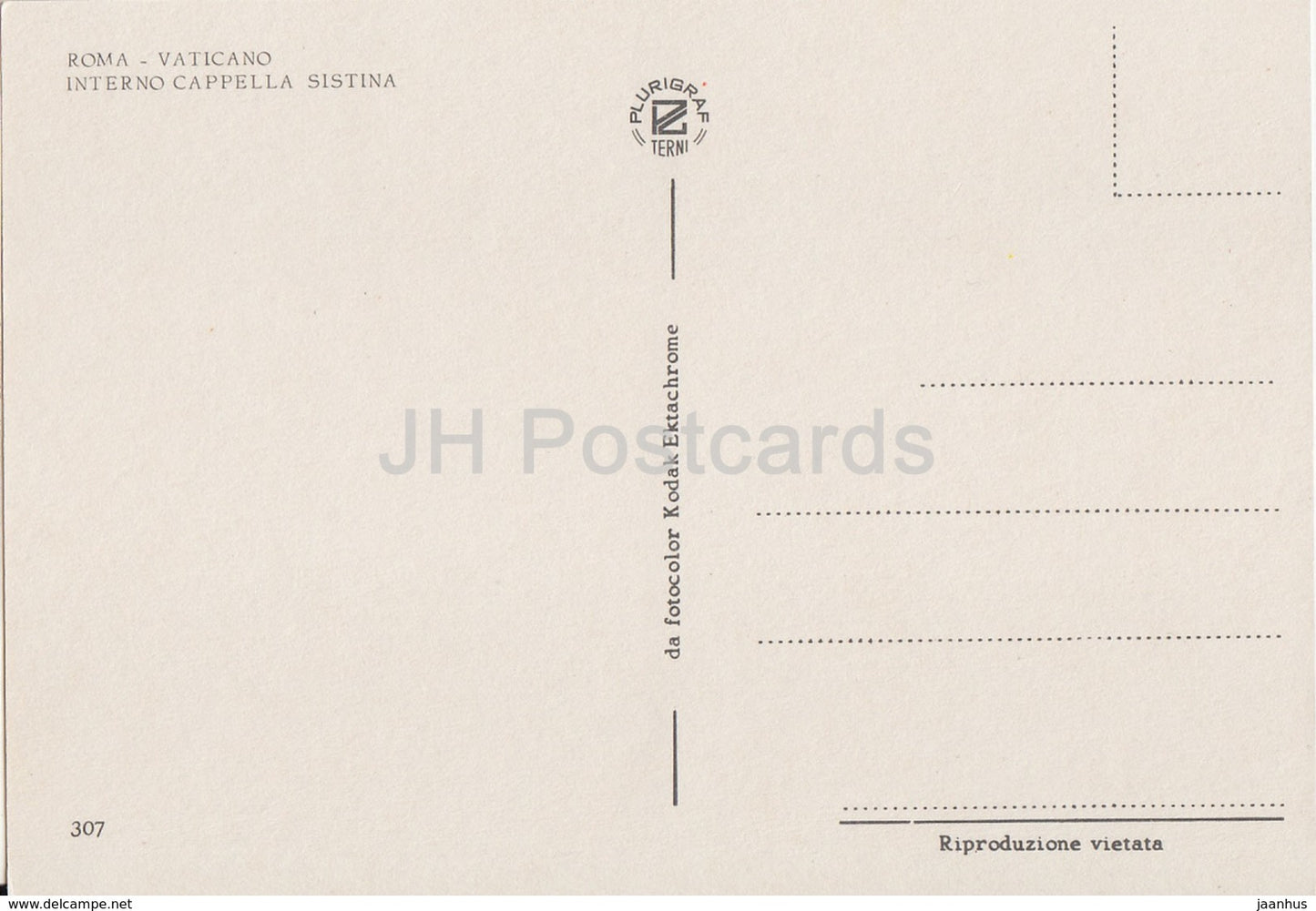 Rome - Roma - Vatican - Sistine chapel - 307 - Italy - unused