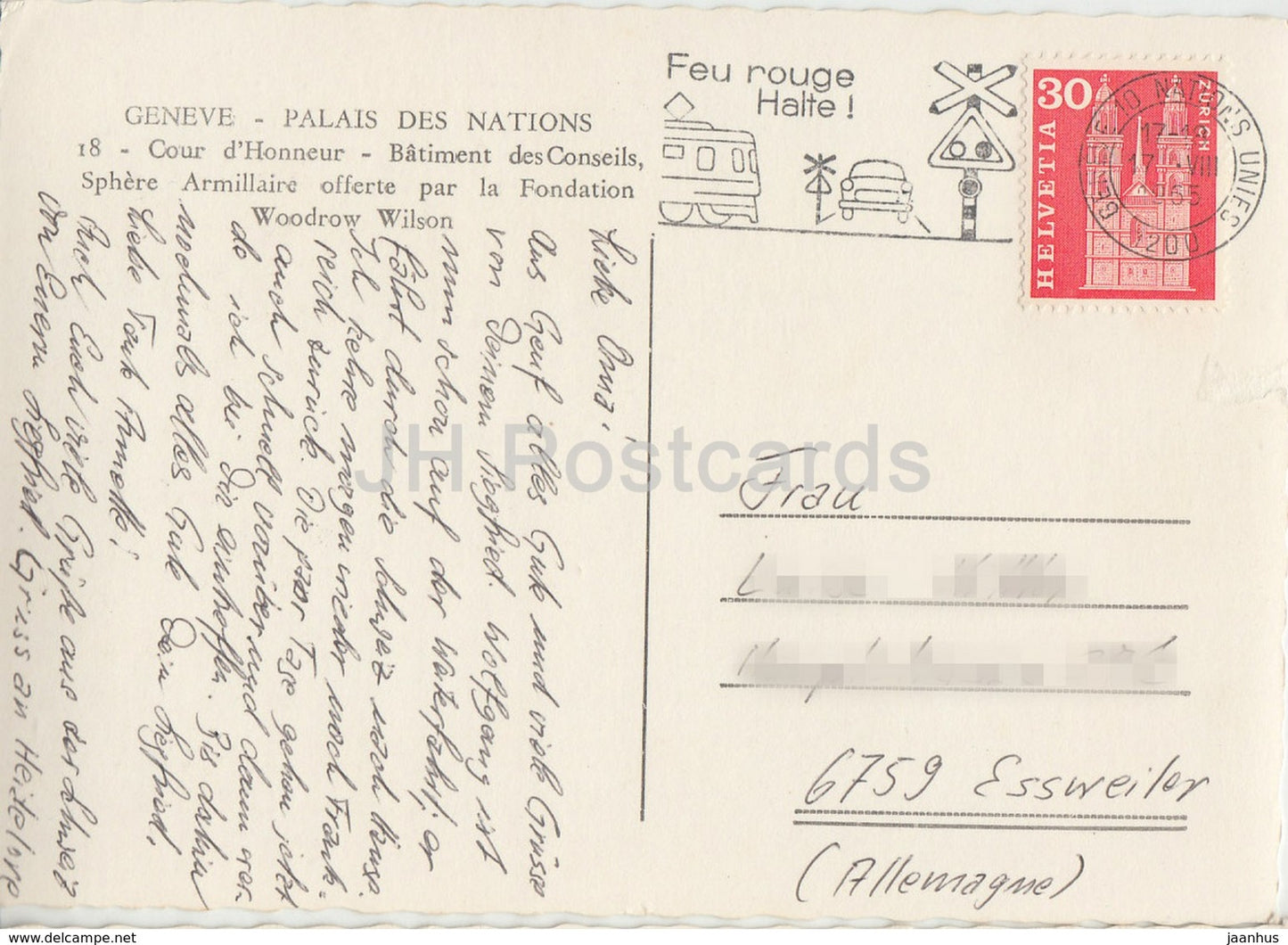 Geneve - Geneva - Palais des Nations - Cour d'Honneur - 18 - 1965 - Switzerland - used