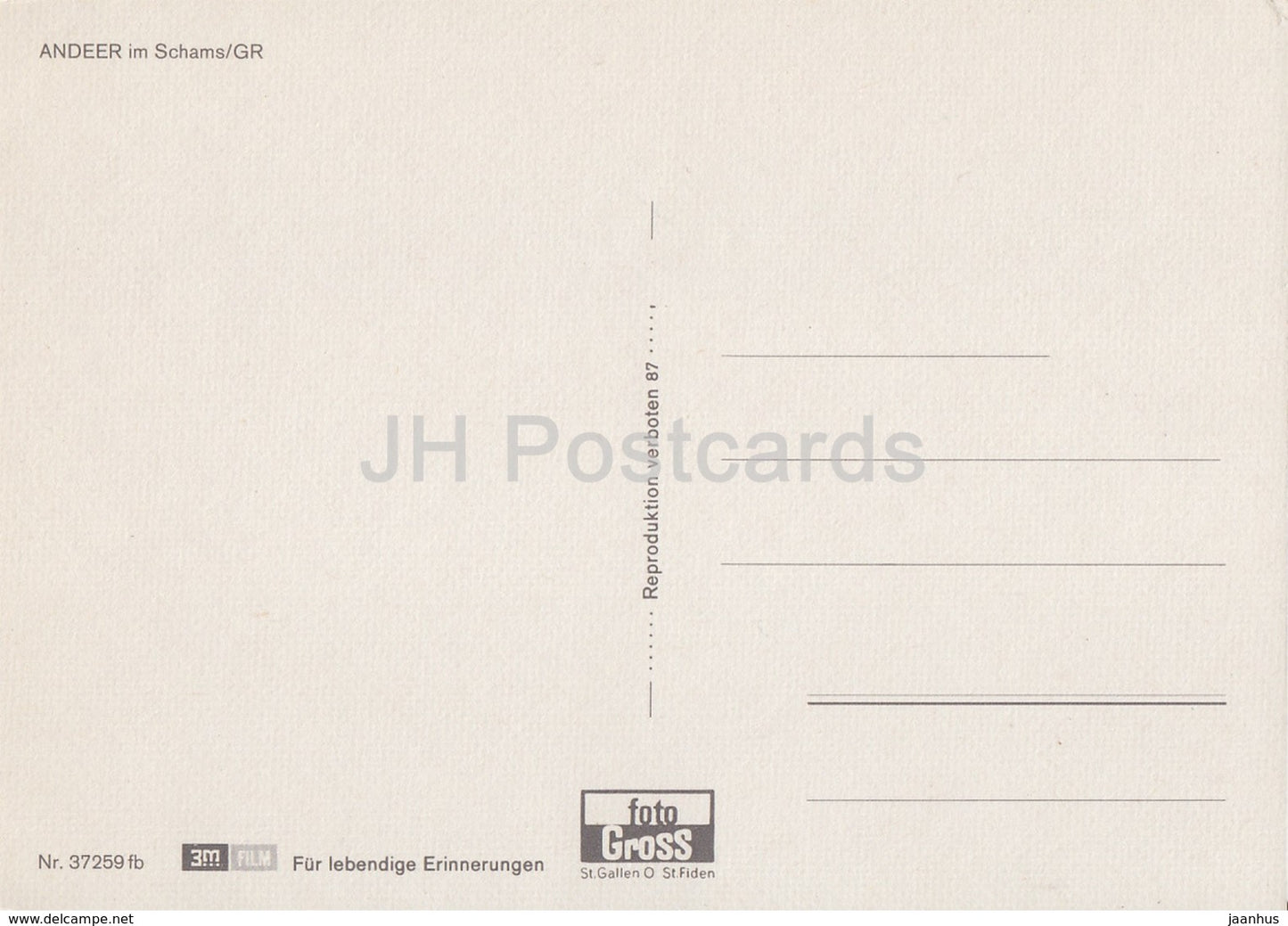 Andeer im Schams - hotel Fravi - multiview - 1989 - Switzerland - unused