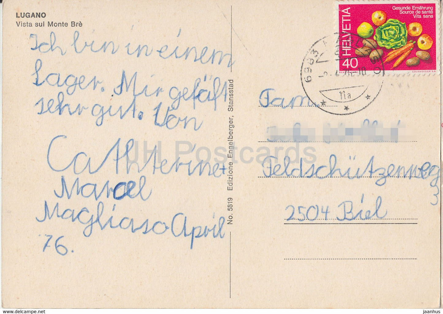 Lugano - Vista sul Monte Bre - 5819 - 1976 - Switzerland - used