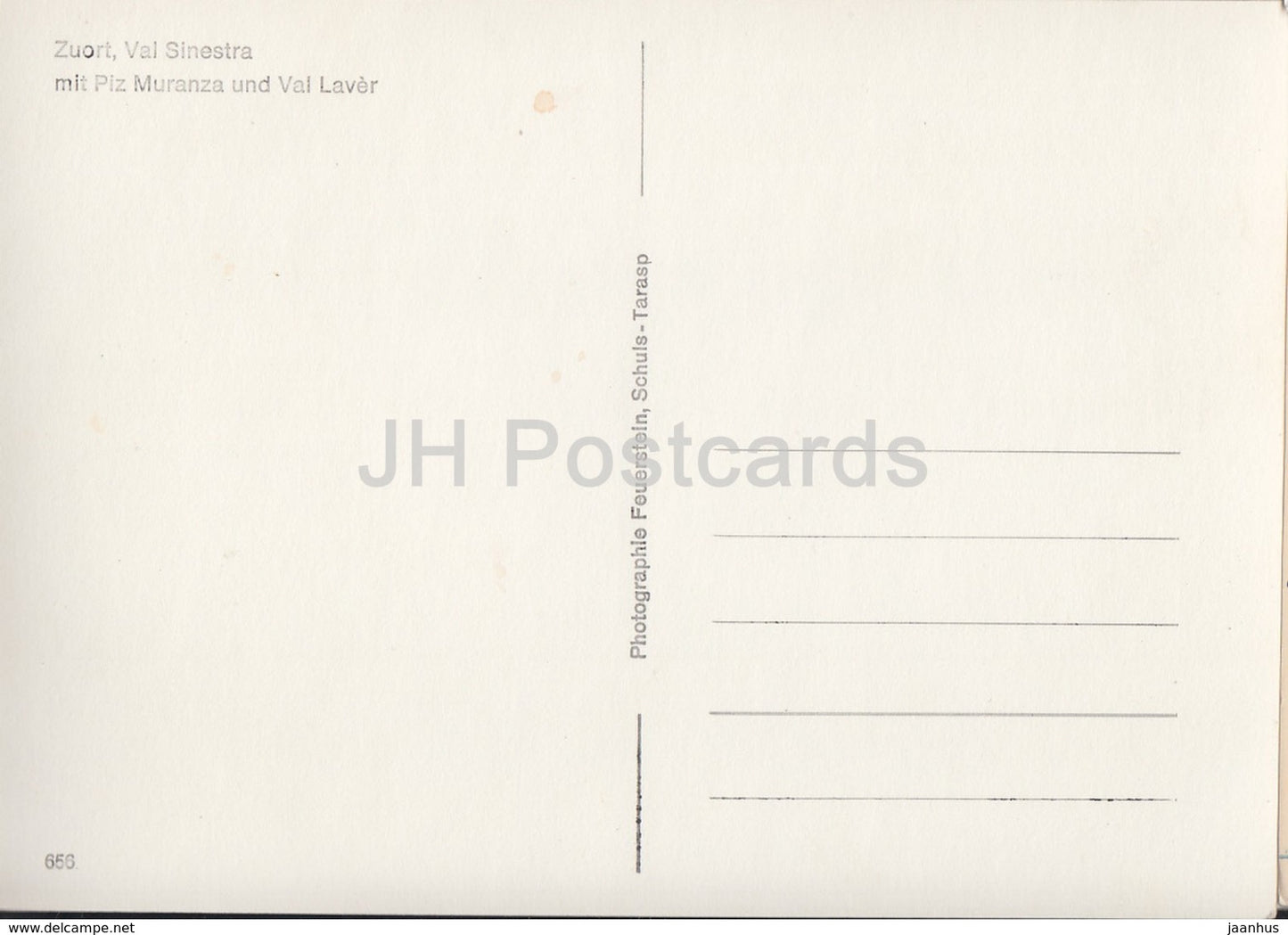 Zuort - Val Sinestra mit Piz Muranza und Val Laver - 656 - Switzerland - unused