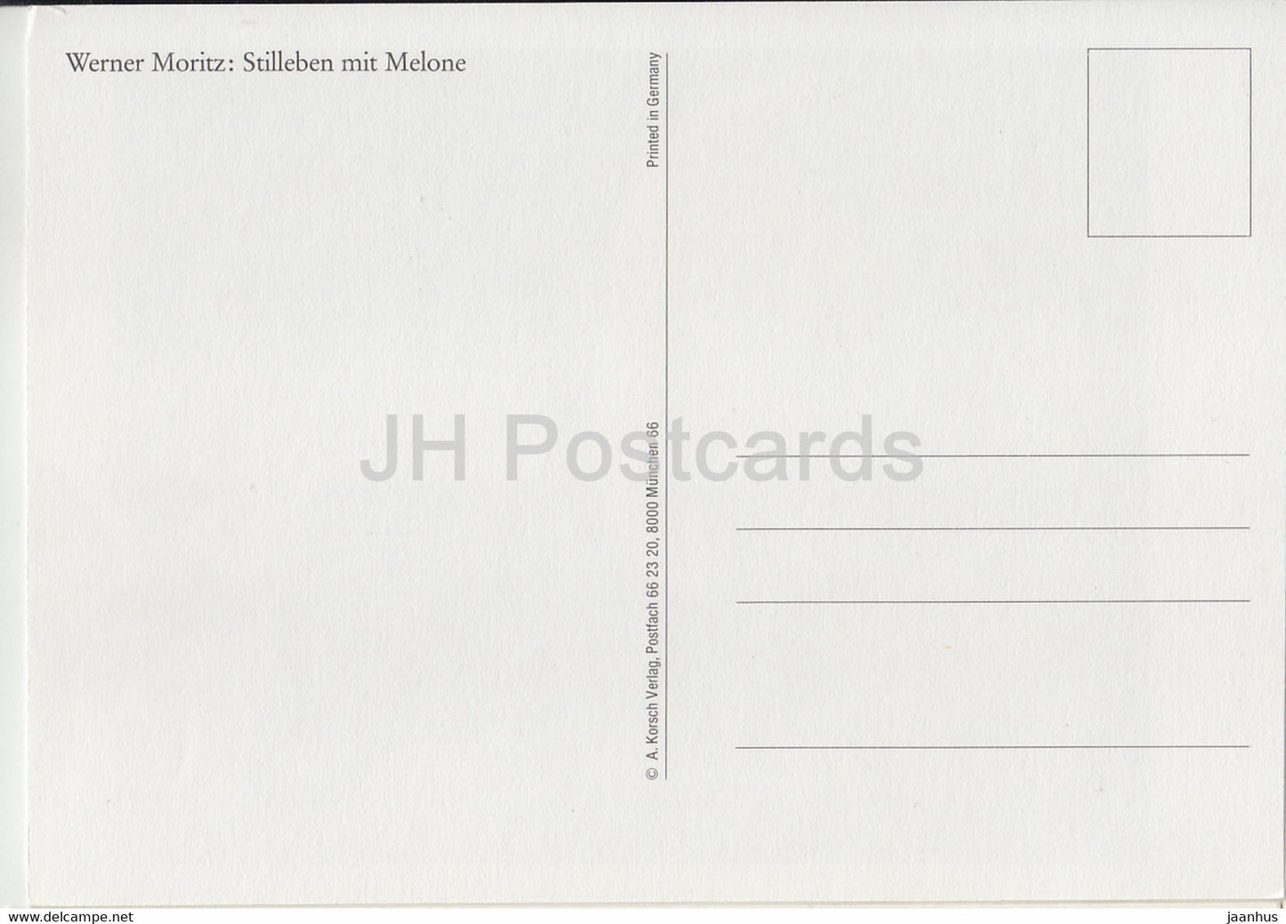 peinture de Werner Moritz - Stilleben mit Melone - 97 - Art allemand - Allemagne - inutilisé