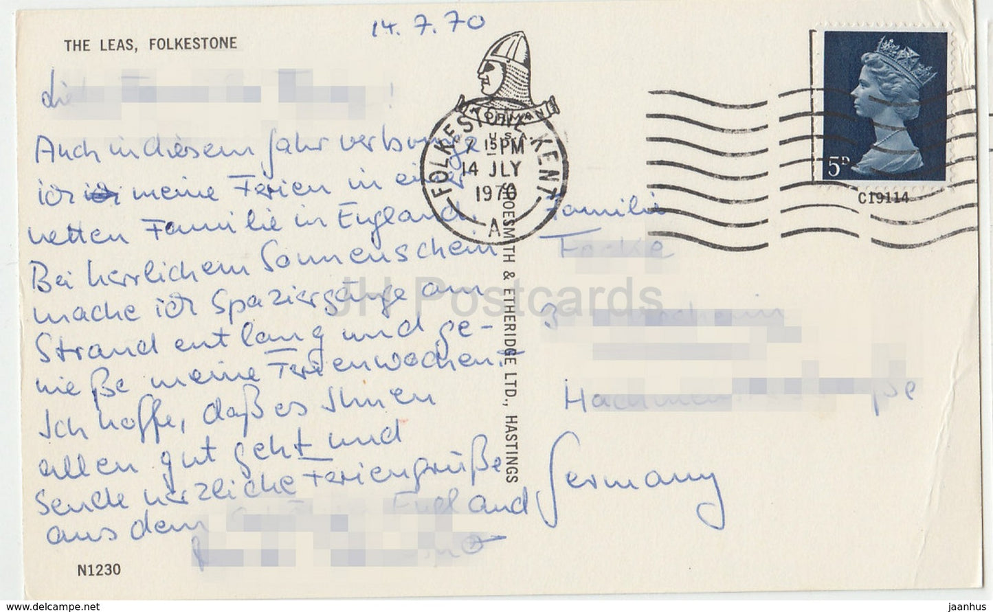 Folkestone - The Leas - N1230- 1970 - United Kingdom - England- used