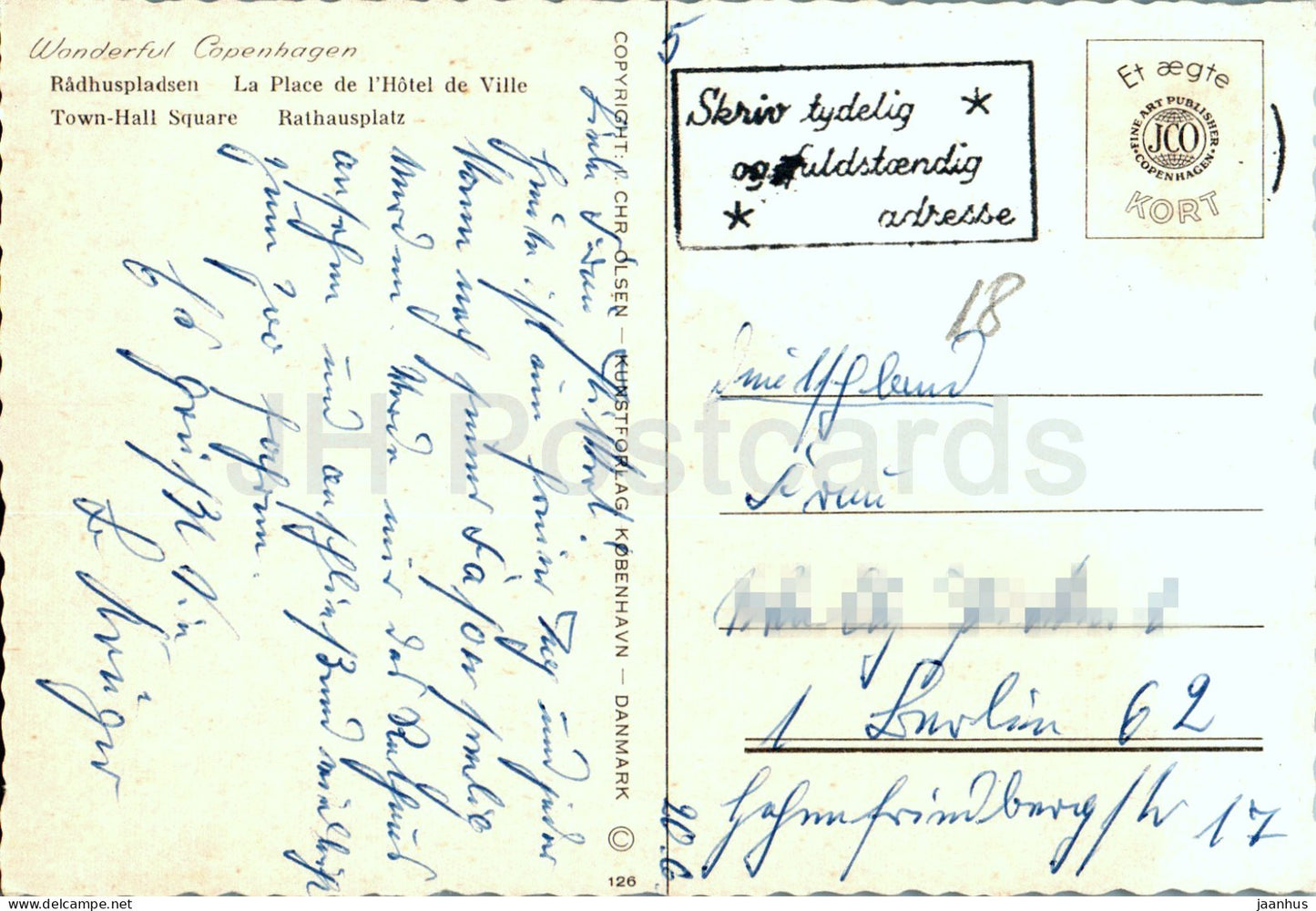 Kopenhagen – Kopenhagen – Radhuspladsen – Rathausplatz – Bus – Straßenbahn – 126 – Dänemark – gebraucht