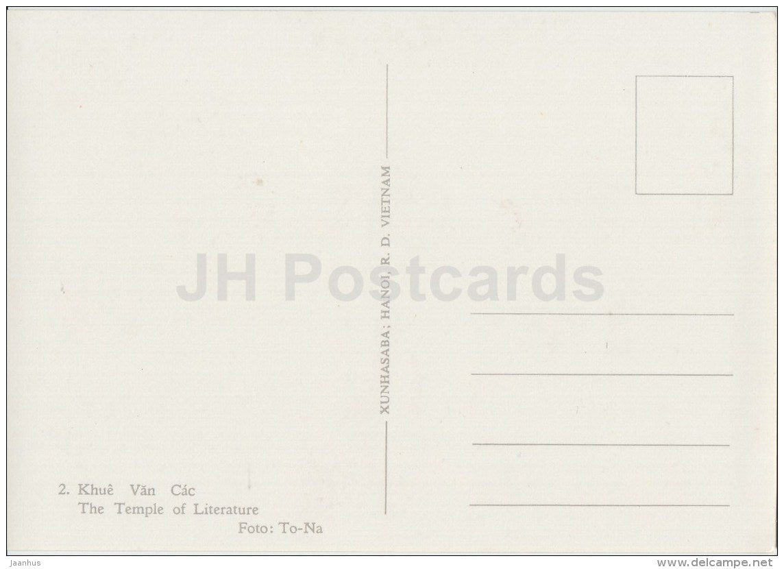 The Temple of Literature - Hanoi - old postcard - Vietnam - unused - JH Postcards