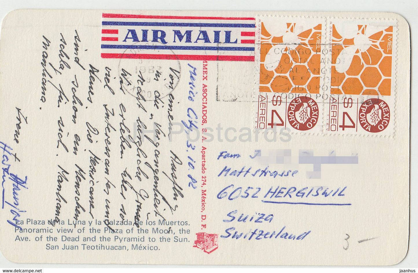 La Plaza de la Luna y la Calzada de los Muertos – Plaza of the Moon – Ave. of the Dead – Pyramide – 1982 – Mexiko – gebraucht