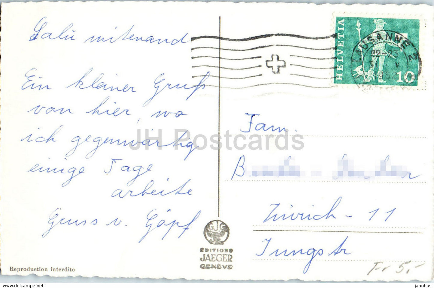 Ouchy Lausanne - Le Quai et les Alpes - 7454 - 1962 - Switzerland - used