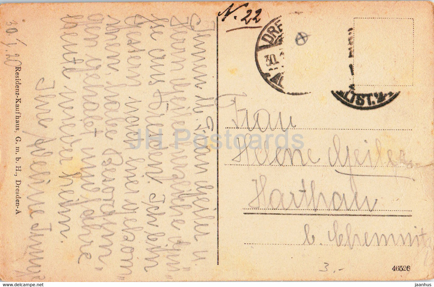 Dresde - Blick von Neustadt Aus - pont - tramway - carte postale ancienne - 1919 - Allemagne - utilisé