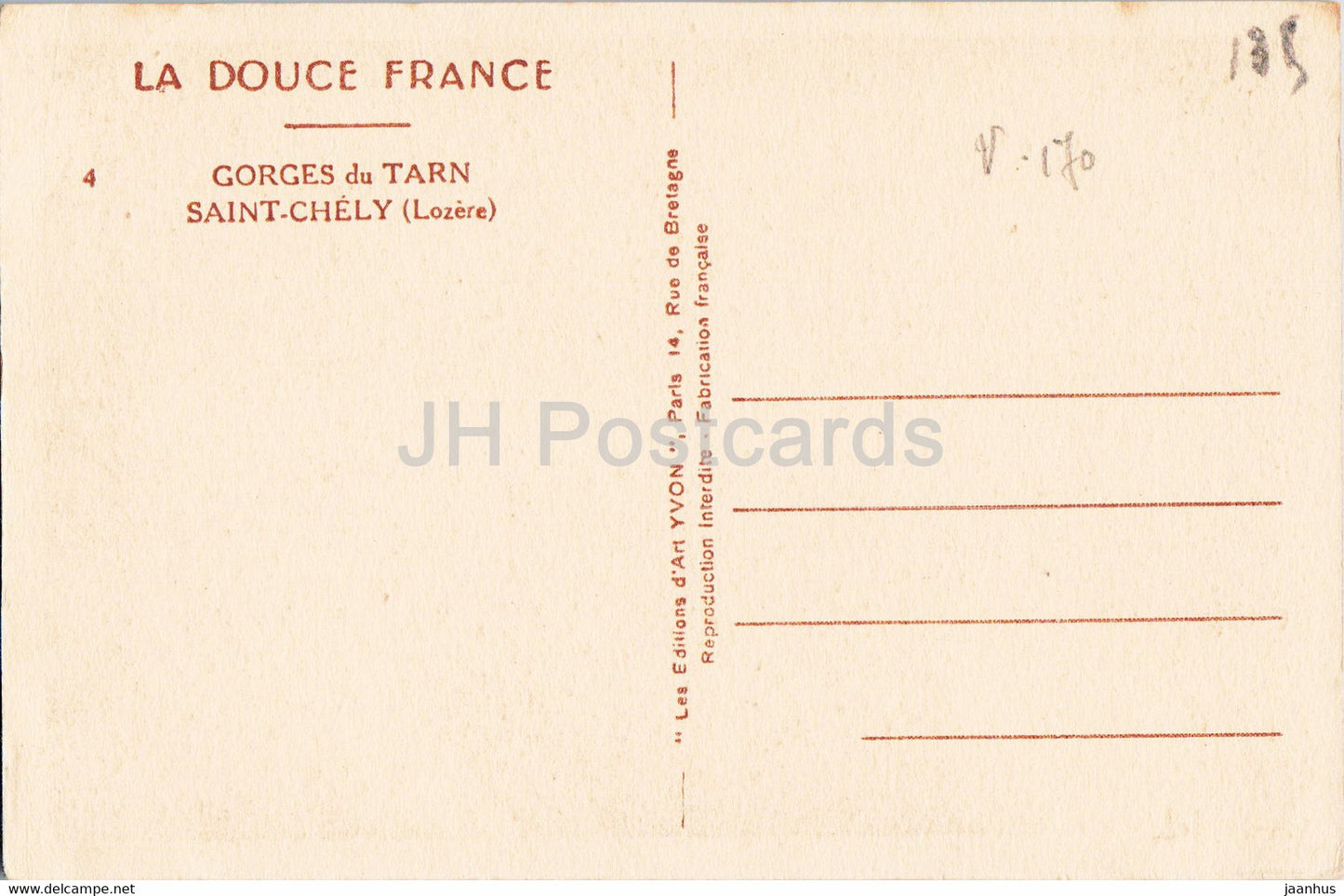 Saint Chely - Gorges du Tarn - 4 - old postcard - France - used