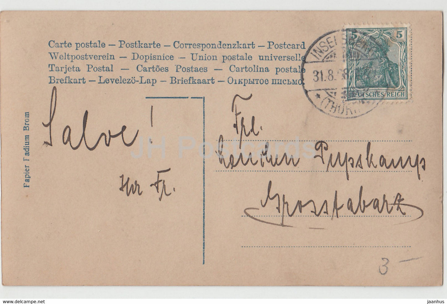 woman - guitar - PH 4194-1 - Papier Tadium Brom - old postcard - 1908 - used