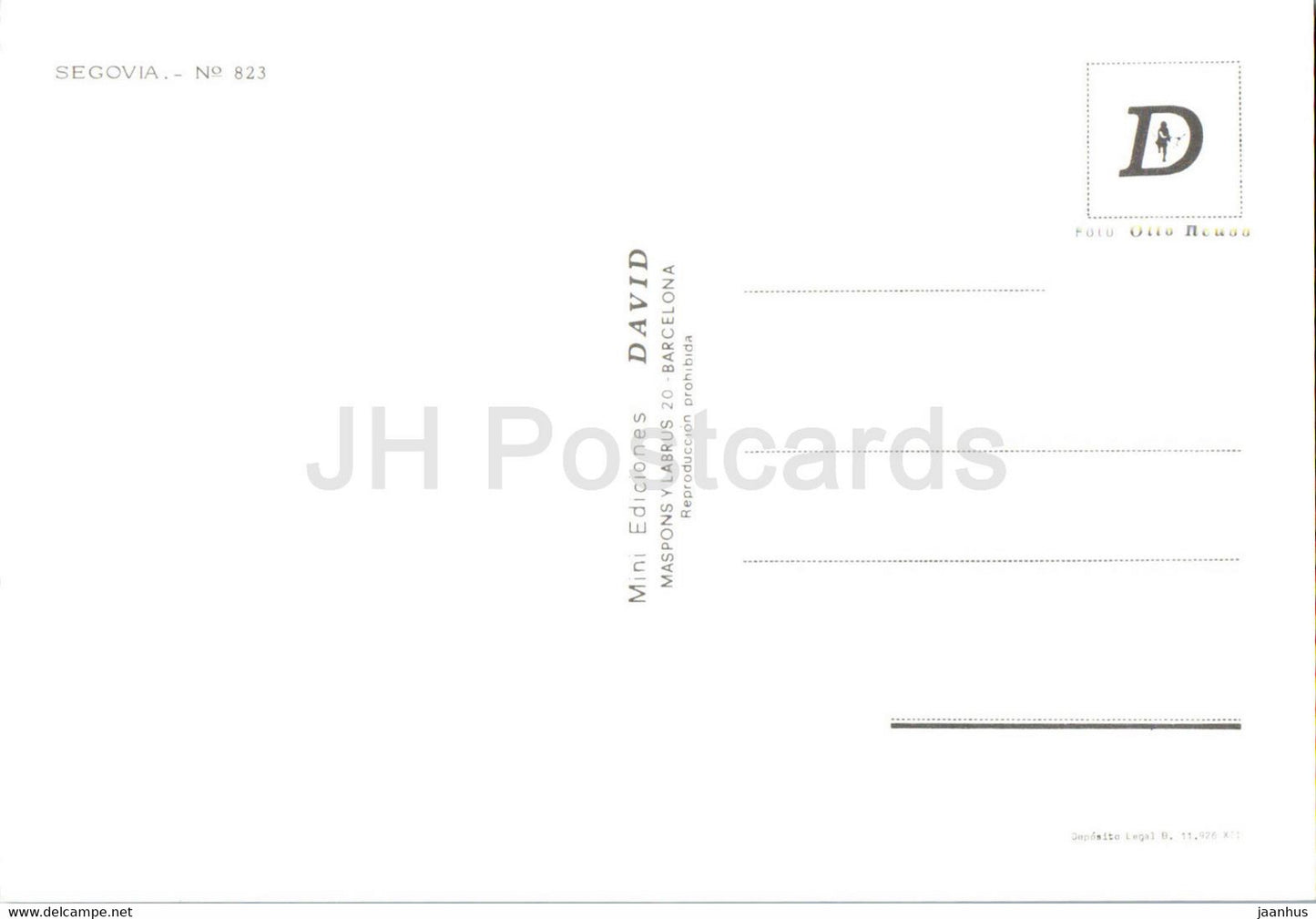 Recuerdo de Segovia - Acueducto - vues sur la ville - monde antique - 823 - Espagne - inutilisé