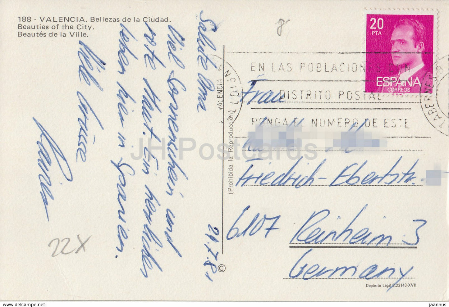 Recuerdo de Valencia – Bellezas de la Ciudad – Schönheiten der Stadt – Multiview – 188 – 1981 – Spanien – gebraucht