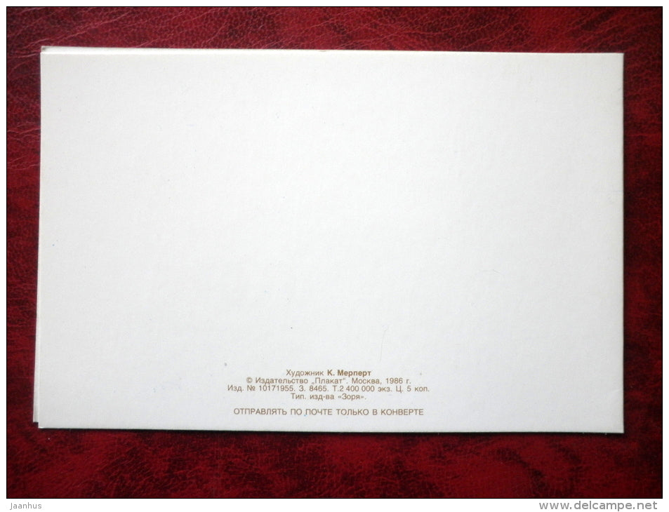 Birthday Greeting Card - daisies - cornflower - flowers - 1986 - Russia - USSR - unused - JH Postcards