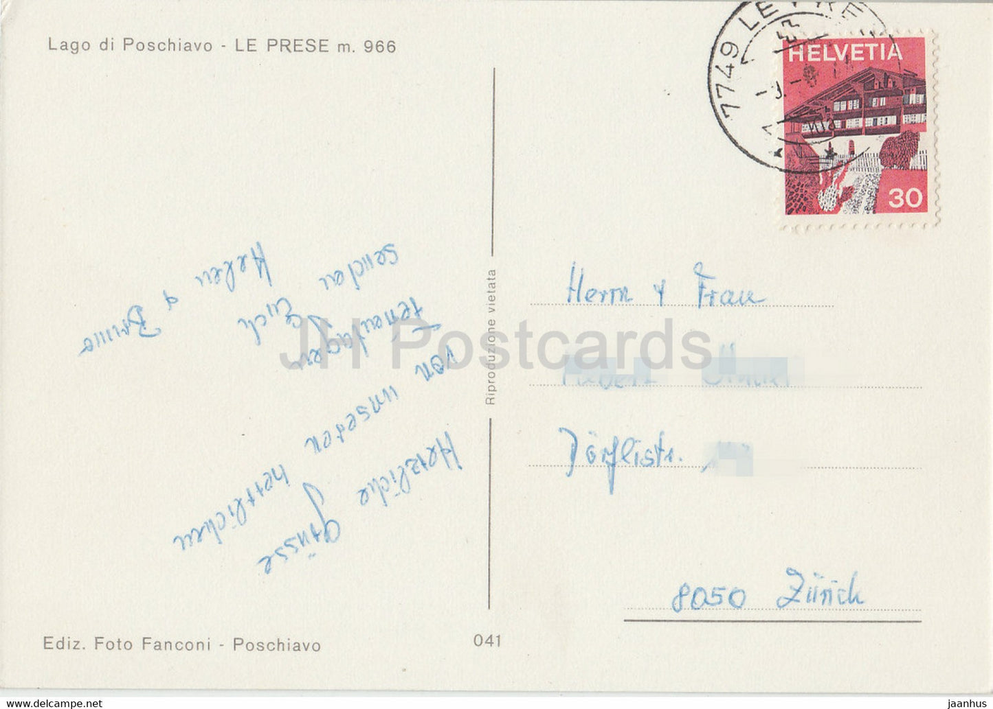 Lago di Poschiavo - Le Prese 966 m - sailing boat - 6042 - Switzerland - used