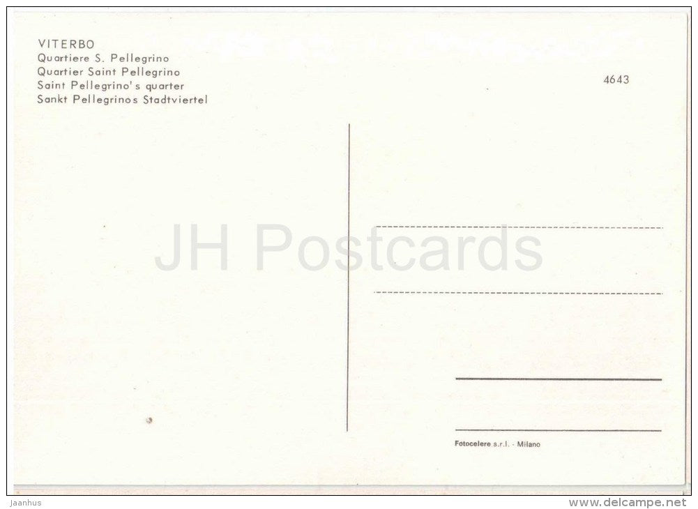 Quartiere S. Pellegrino - quartier - Viterbo - Lazio - 4643 - Italia - Italy - unused - JH Postcards