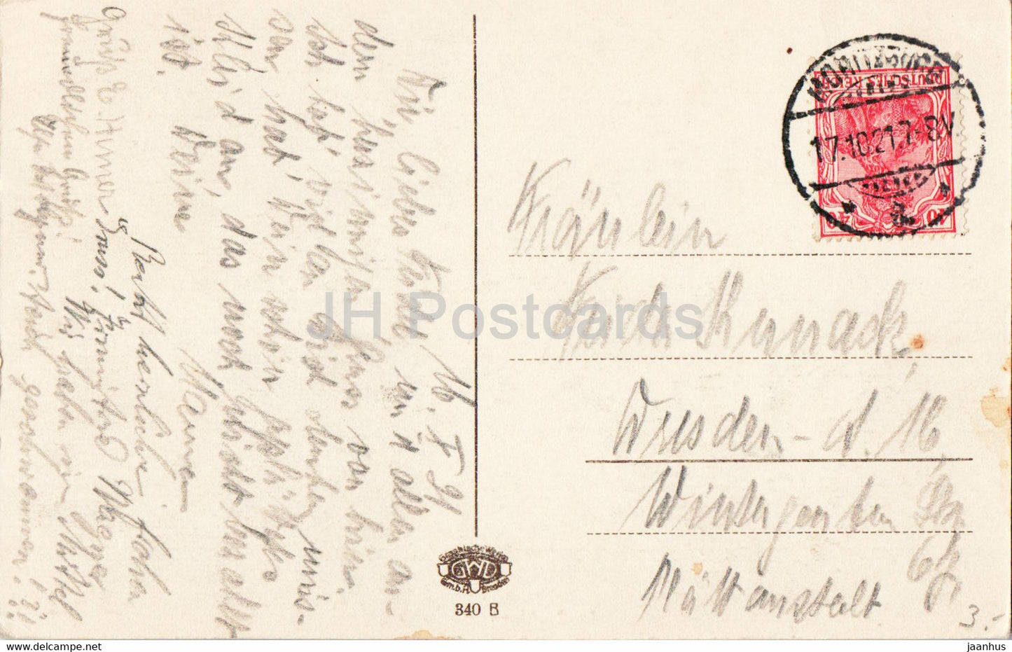 Jagdschloss Moritzburg - Schloss - 340 - alte Postkarte - 1921 - Deutschland - gebraucht