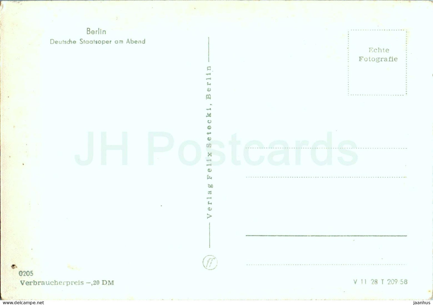 Berlin - Deutsche Staatsoper am Abend - Theater - 0205 - alte Postkarte - Deutschland - unbenutzt