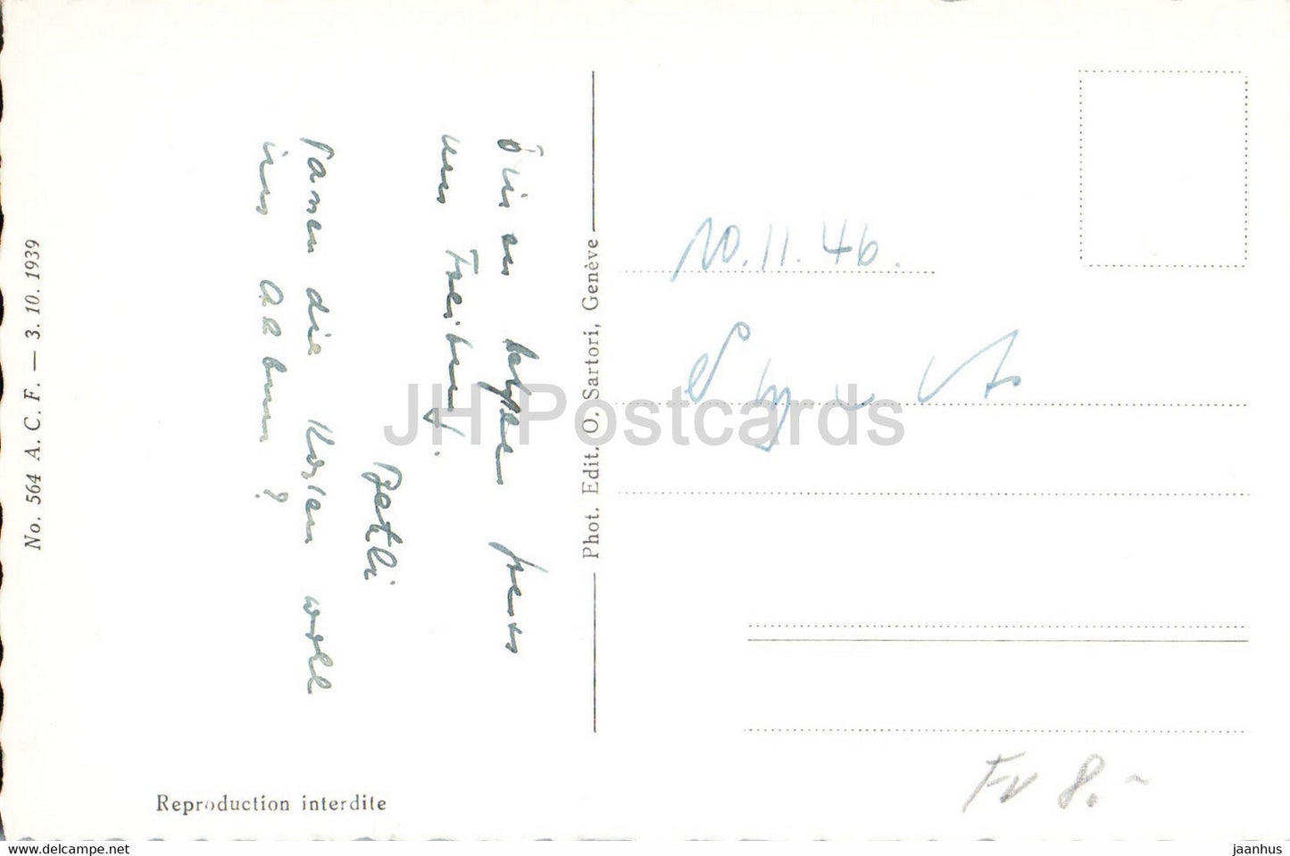 Freiburg – 1920 – alte Postkarte – 1946 – Schweiz – gebraucht