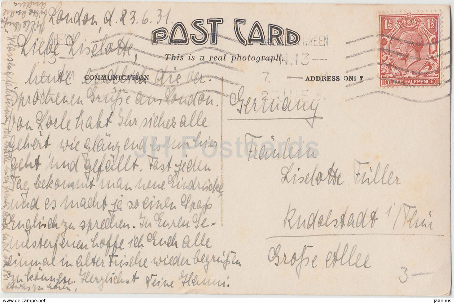 London - Tower Bridge from London bridge - old postcard - 1931 - England - United Kingdom - used