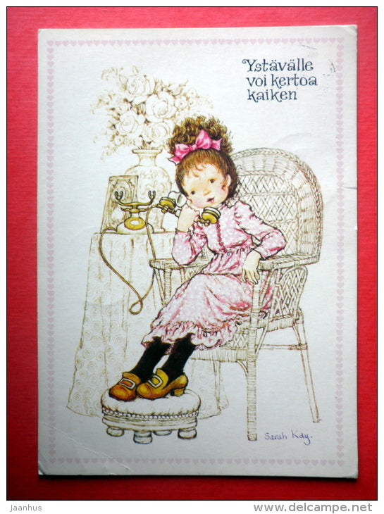 illustration by Sarah Kay - girl on telephone - 3807/6 - Finland