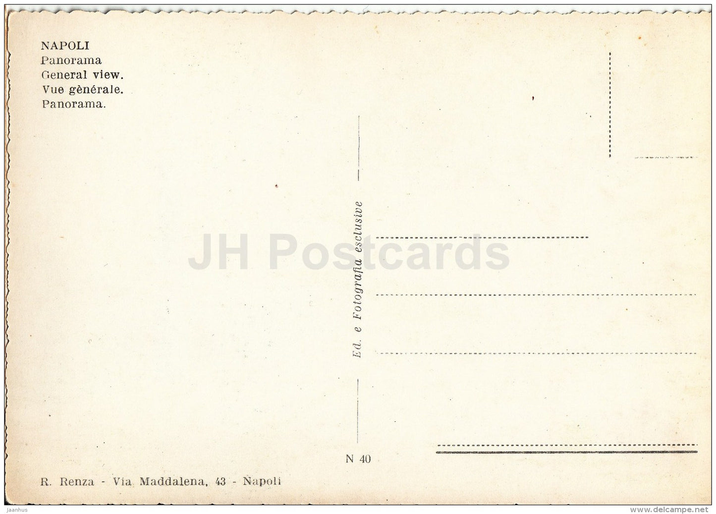panorama - Napoli - Naples - N 40 - Italy - Italia - unused - JH Postcards
