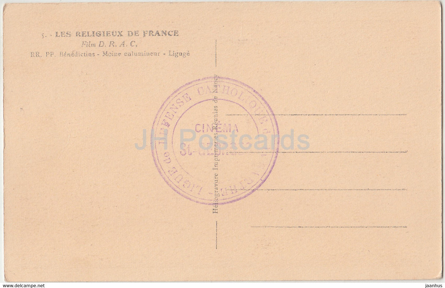 Les Religieux de France - Film DRAC - RR PP Benedictins - Moine ealumineur - Liguge - alte Postkarte - Frankreich - unbenutzt