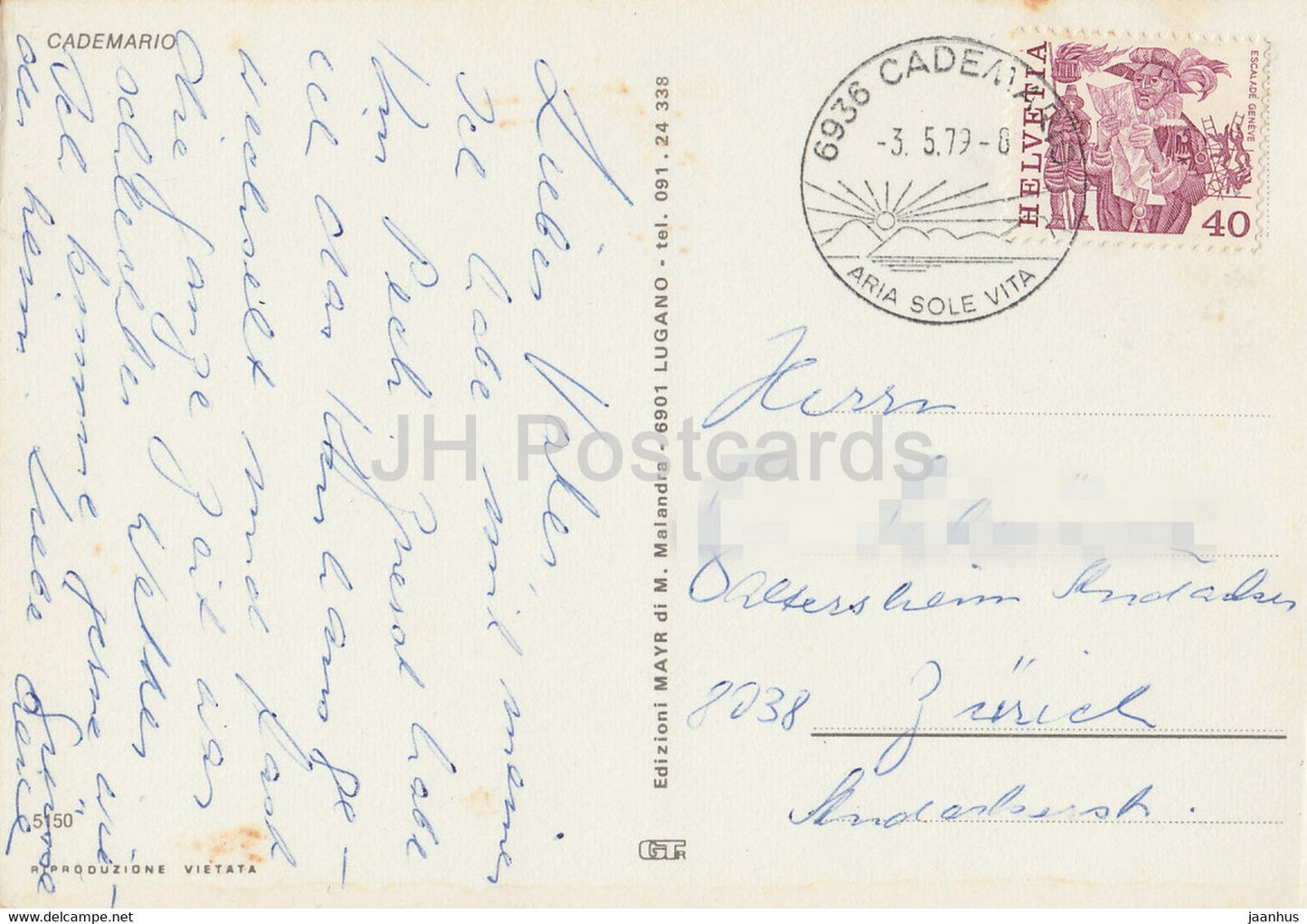 Cademario - 5150 - 1979 - Suisse - d'occasion