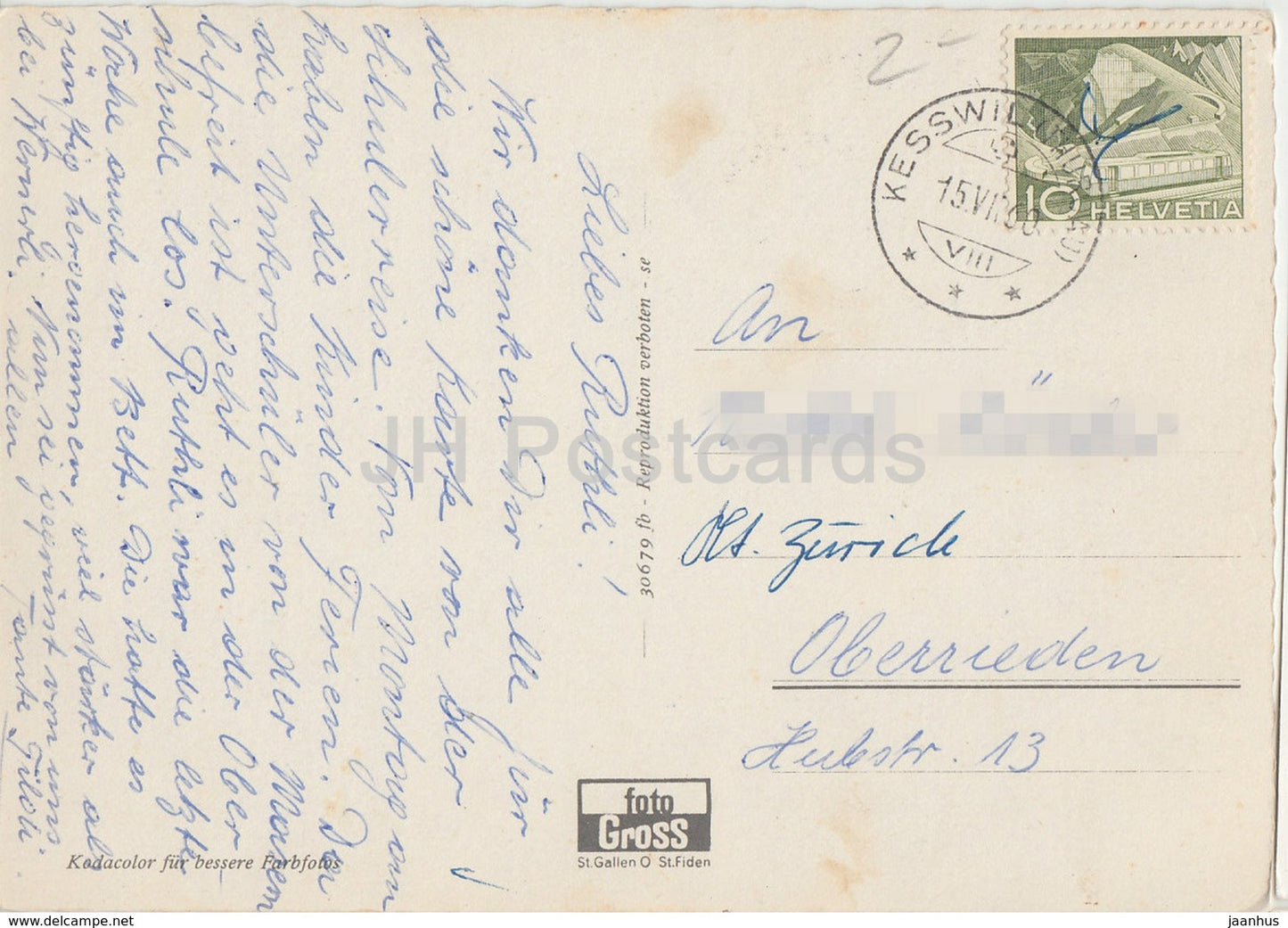 Gruss vom Bodensee - bateau à passagers - 1960 - Suisse - utilisé