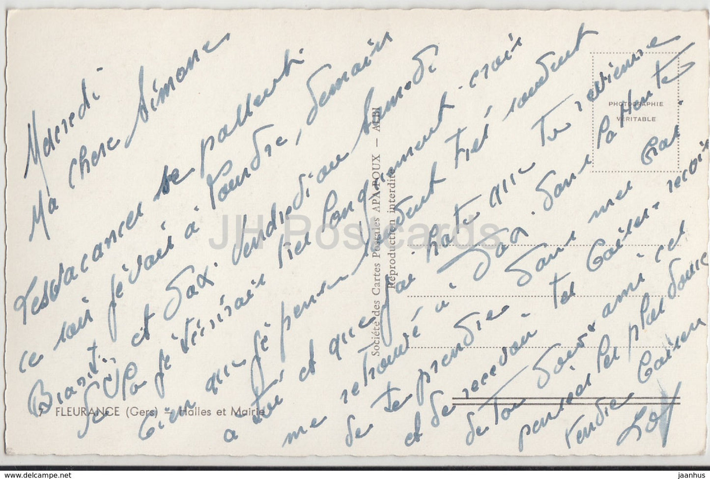 Fleurance - Halles et Mairie - old postcard - France - used