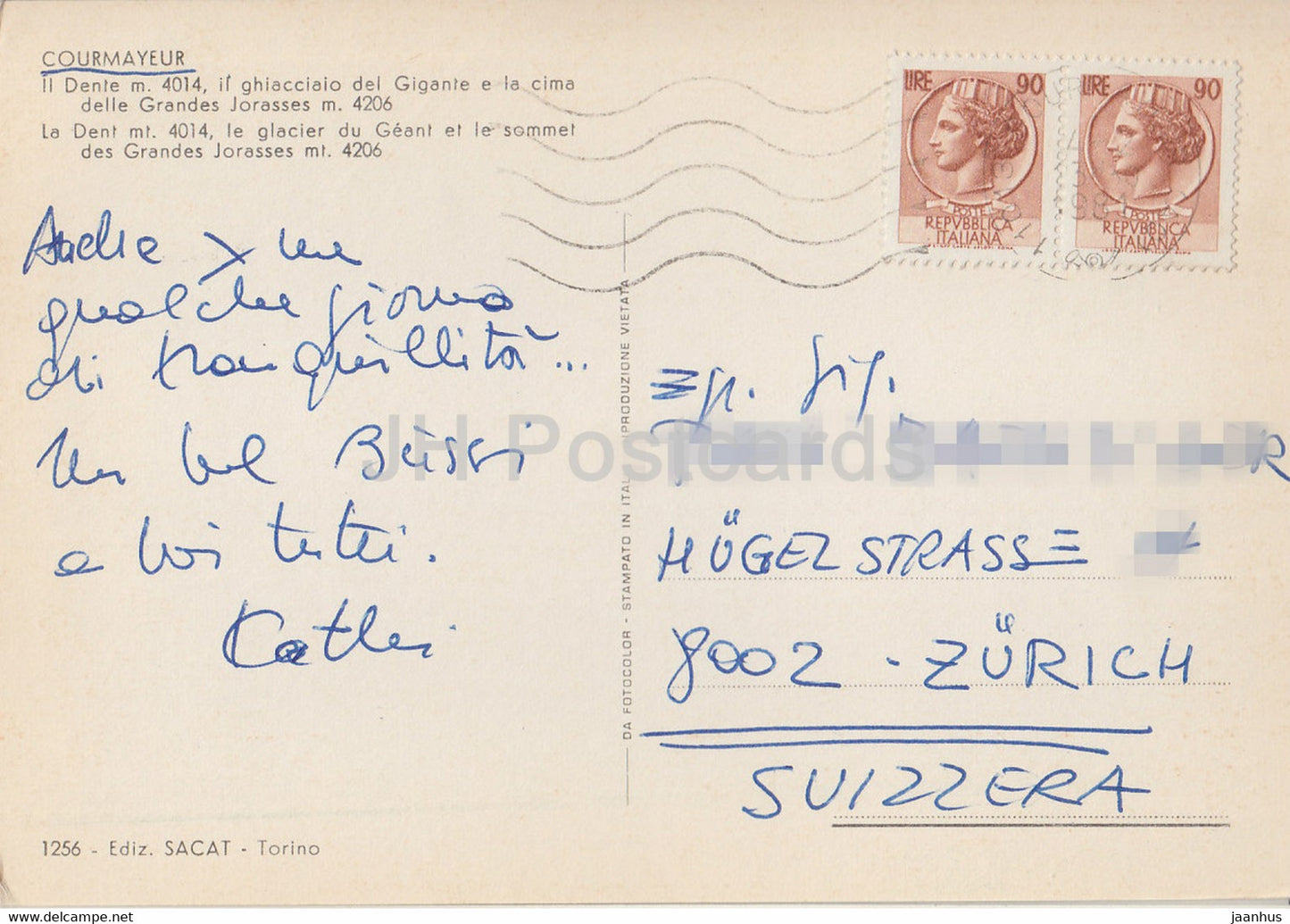 Courmayeur - Il Dente 4014 m - il ghiaccialo del Gigante e la Cima delle Grandes Jorasses - 1981 - Italy - Italia - used