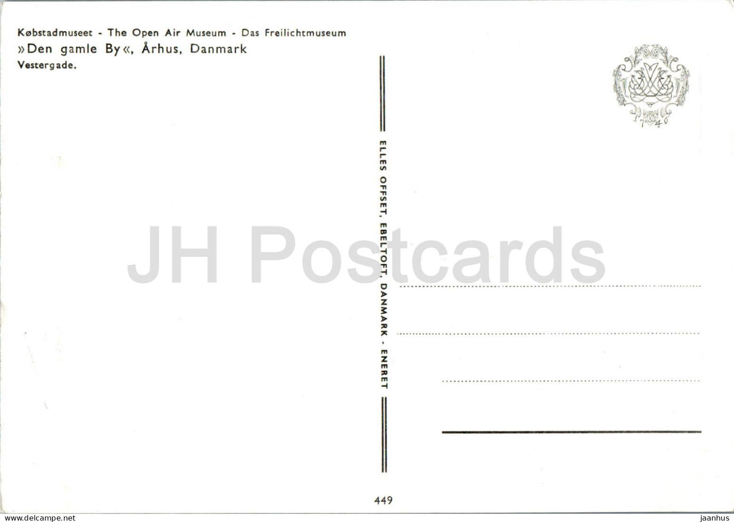 Arhus - Aarhus - Kobstadmuseet Den Gamle By - urban museum The Old Town - Vestergade - 449 - Denmark - unused