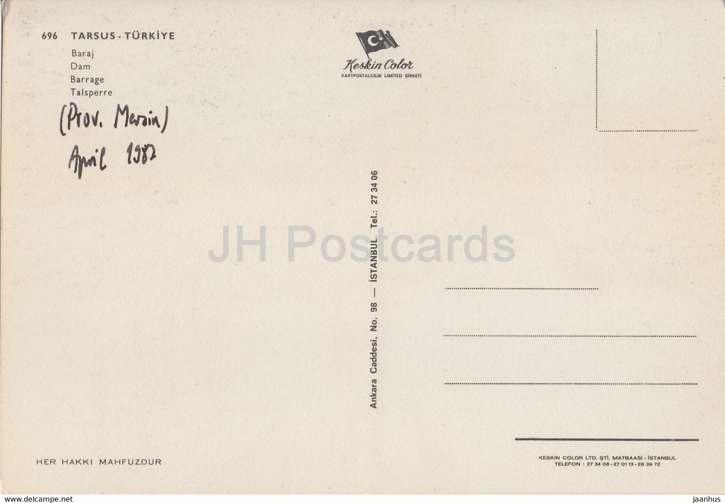 Tarsus - Dam - 1987 - Turkey - used