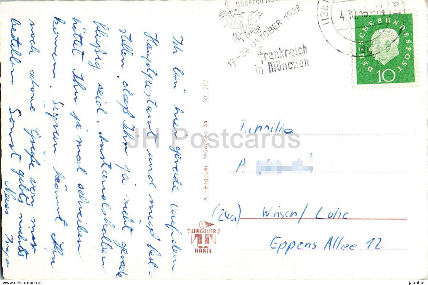 Munchen - Munich - Frauenkirche - church - old postcard - 1959 - Germany - used