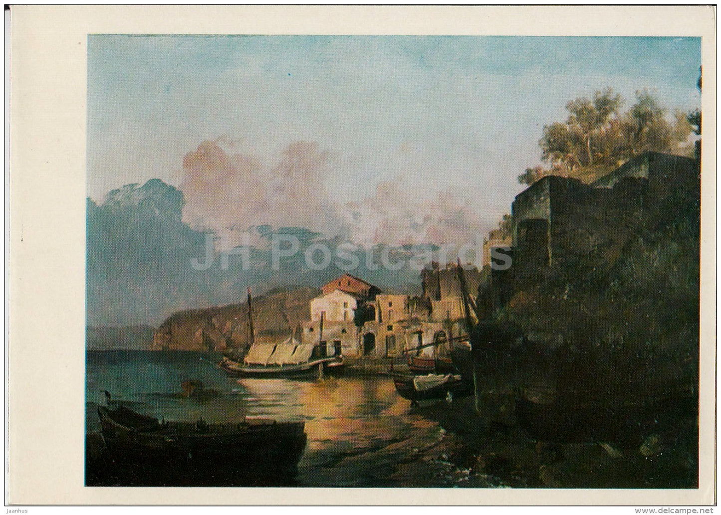 painting by S. Shchedrin - View in the Environs of Sorrento . Evening - Russian art - 1977 - Russia USSR - unused - JH Postcards