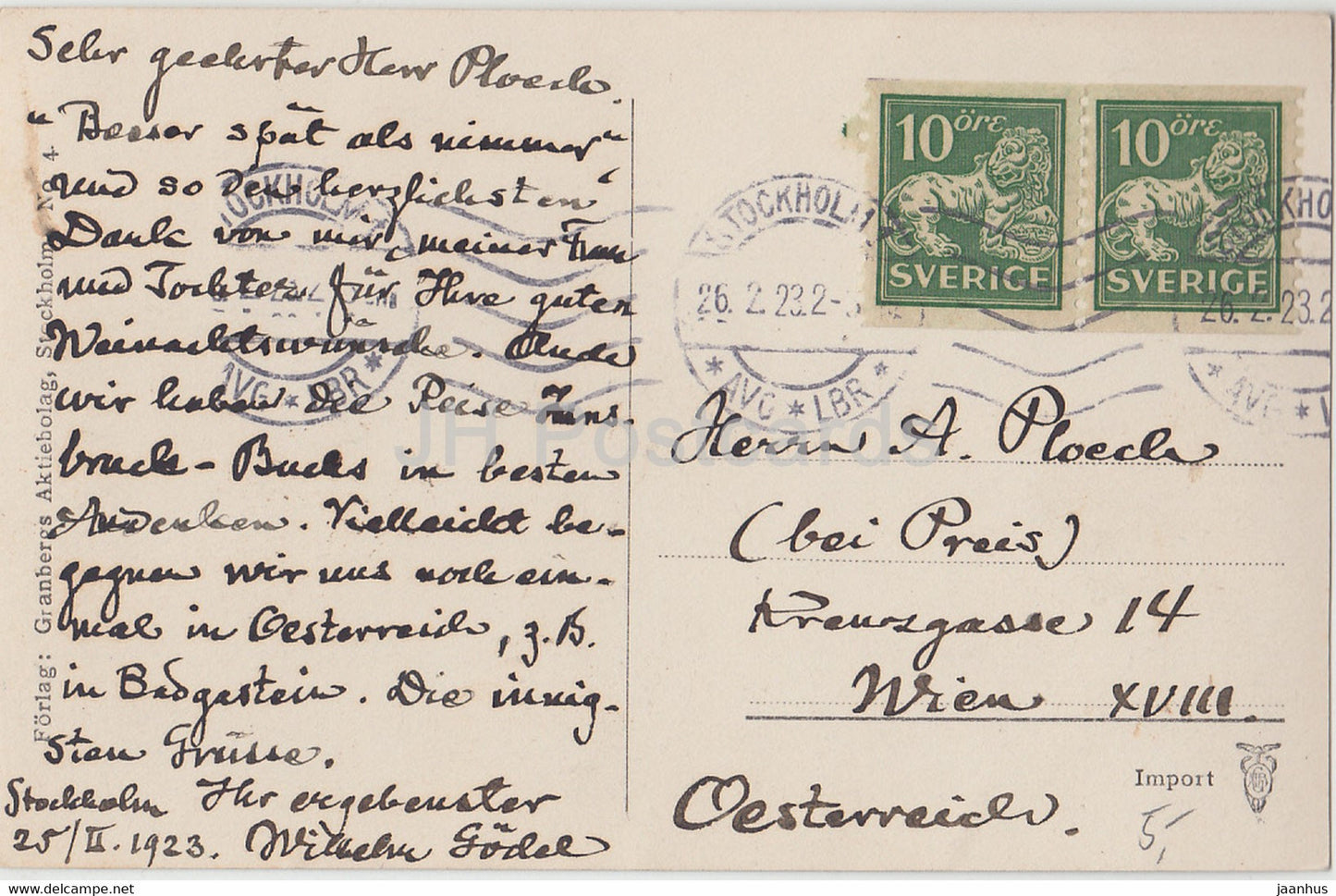 Stockholm - Slottet - castle - 4 - old postcard - 1923 - Sweden - used