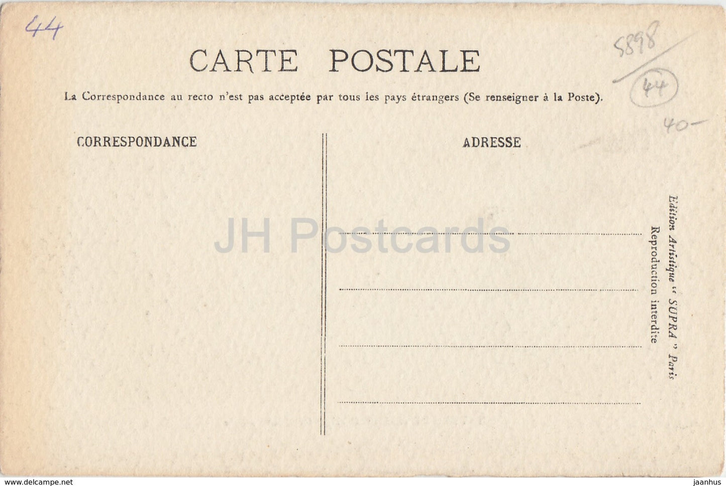 Chateau de Haute Goulaine - La Vallee de la Loire - castle - old postcard - France - unused