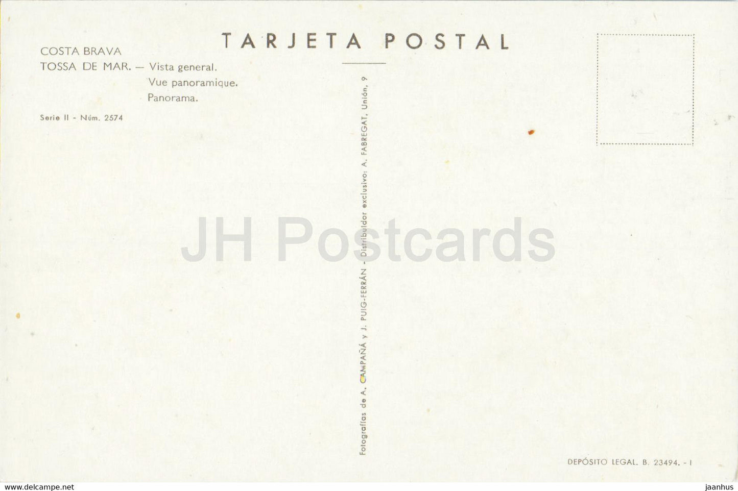 Costa Brava - Tossa de Mar - Vista General - Panorama - 2574 - Spanien - unbenutzt