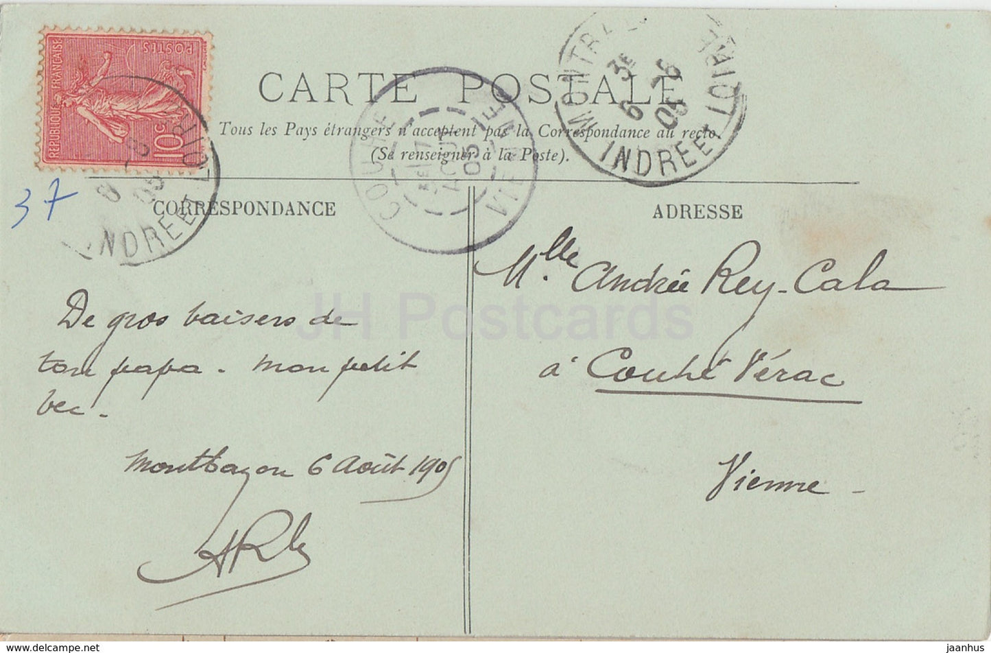 Montbazon - Le Donjon - partie Sud Ouest - 3 - old postcard - 1905 - France - used