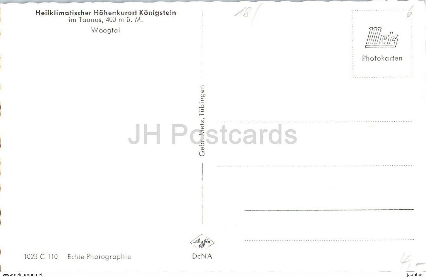 Konigstein im Taunus - Woogtal - horse carriage - old postcard - Germany - unused