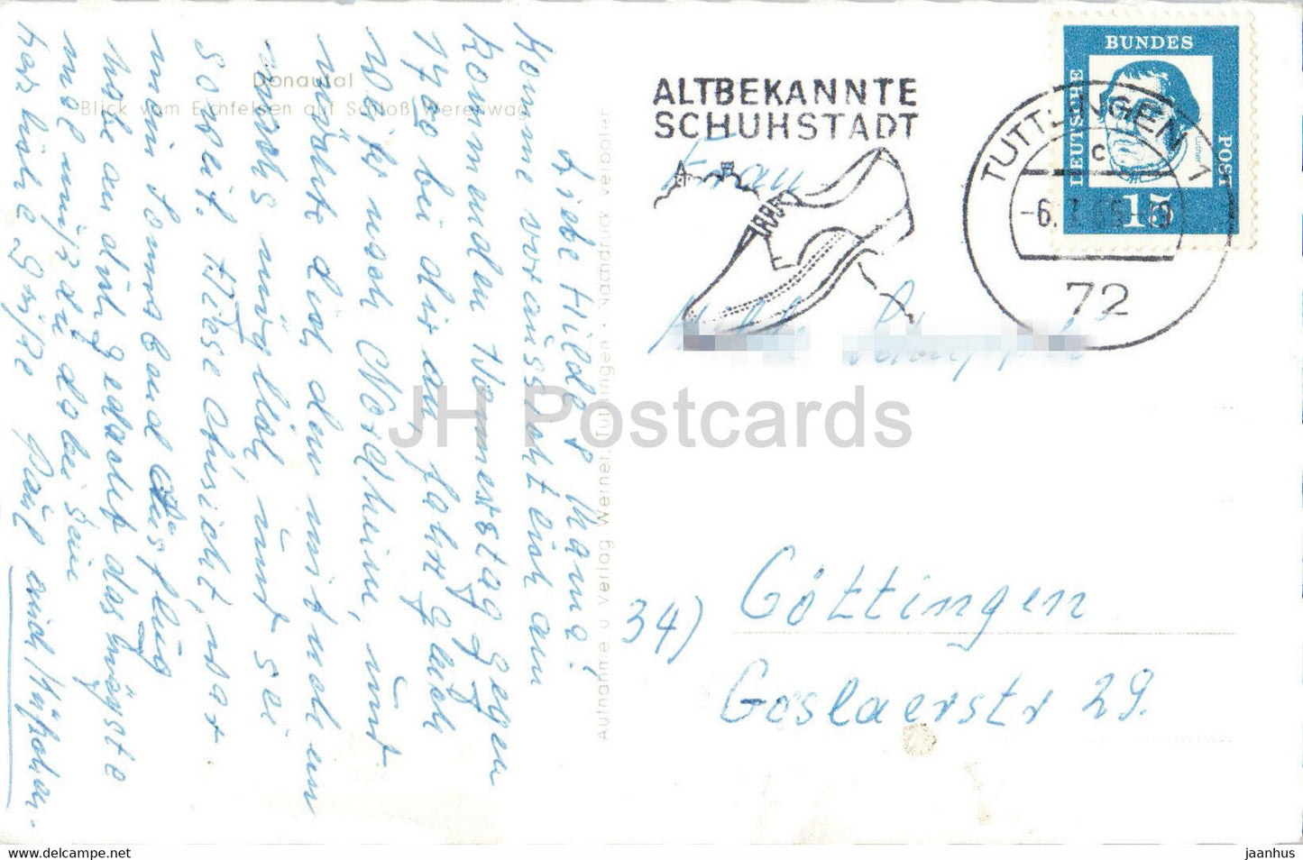 Donautal - Blick vom Eichfelsen auf Schloss Werenwag - 1965 - Germany - used