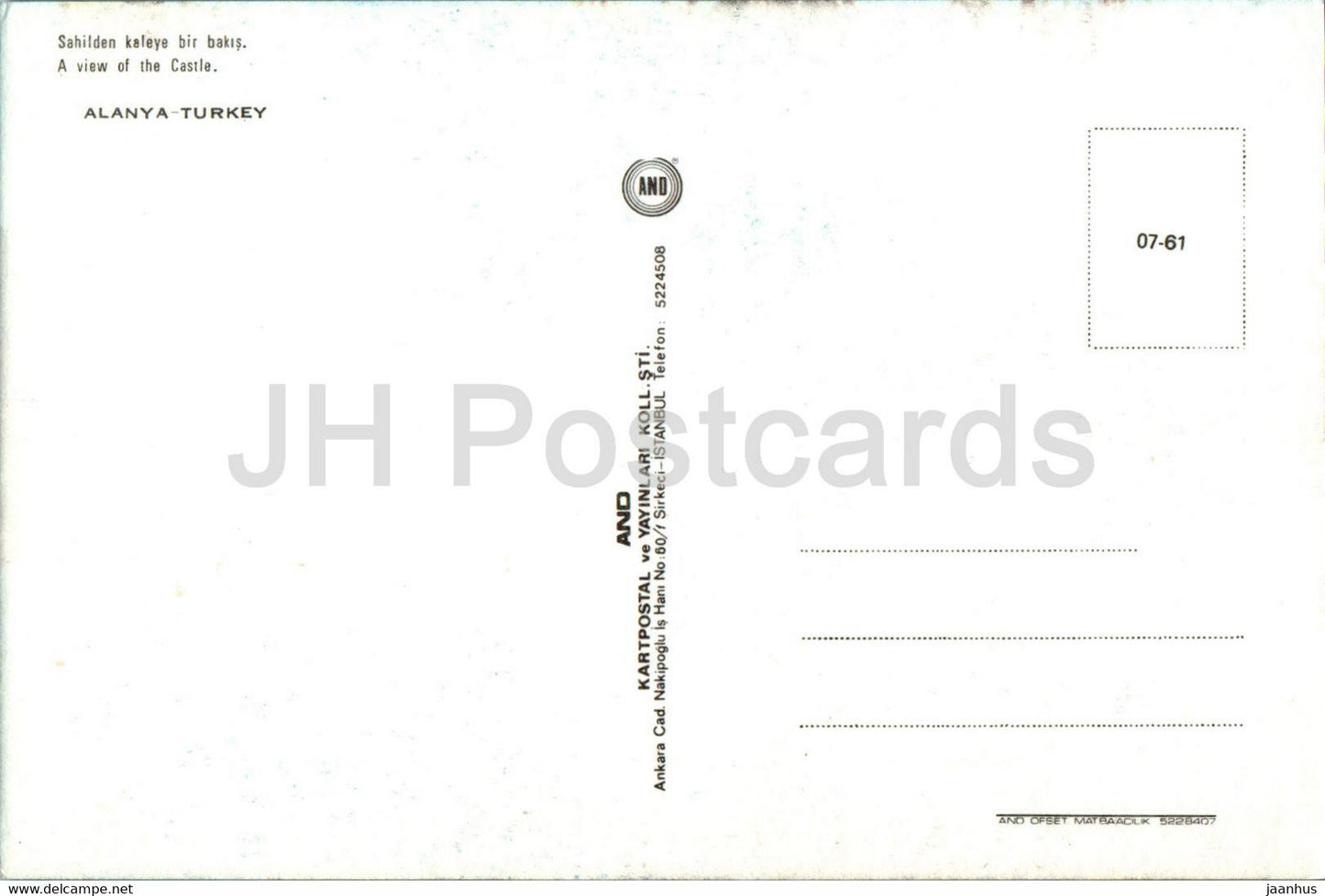 Alanya - A view of the Castle - 07-61 - Turkey - unused