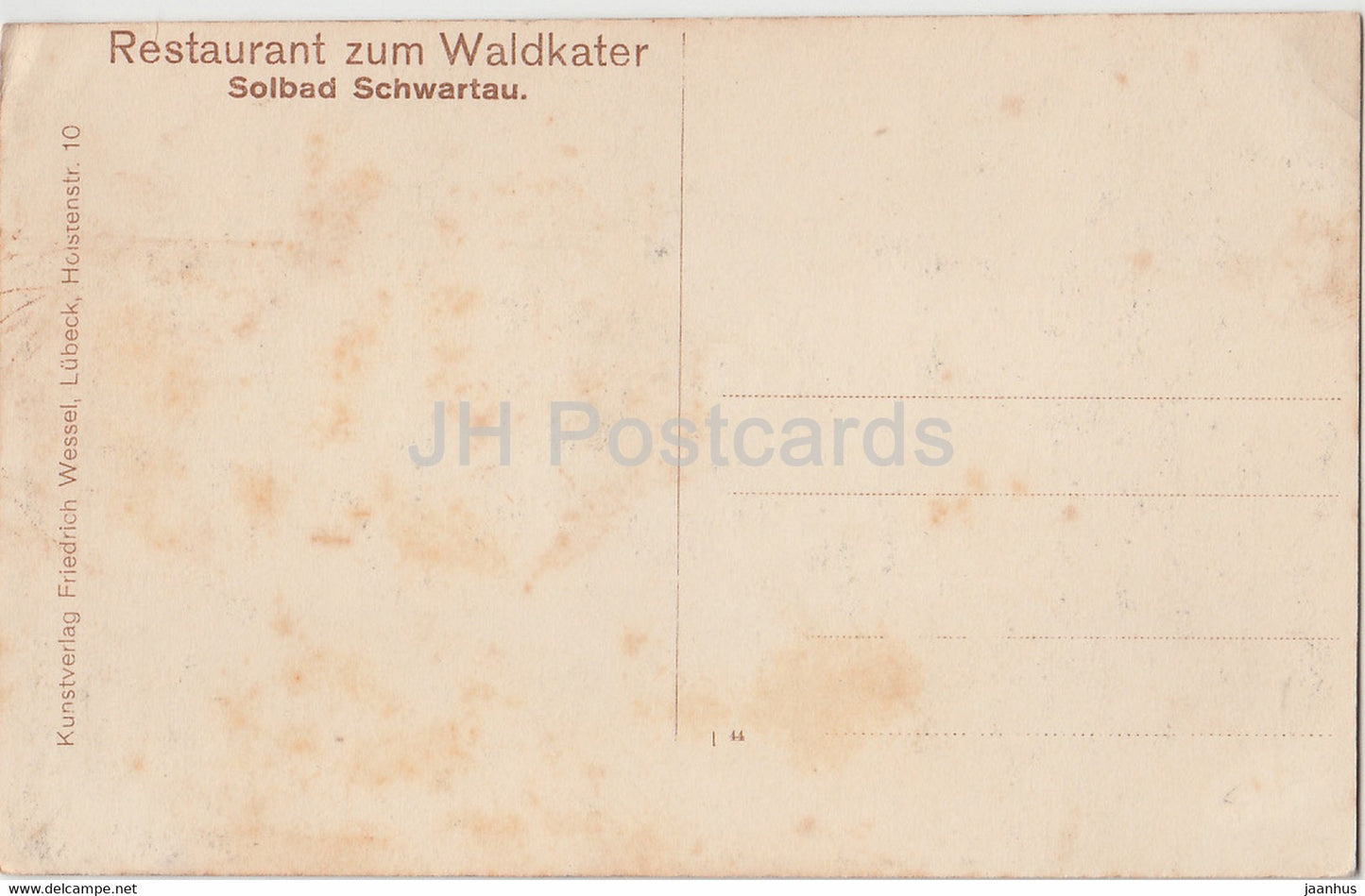 Solbad Schwartau - Restaurant zum Waldkater - old postcard - Germany - unused